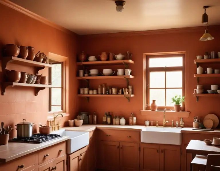 in warm tones