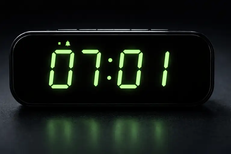 just after seven