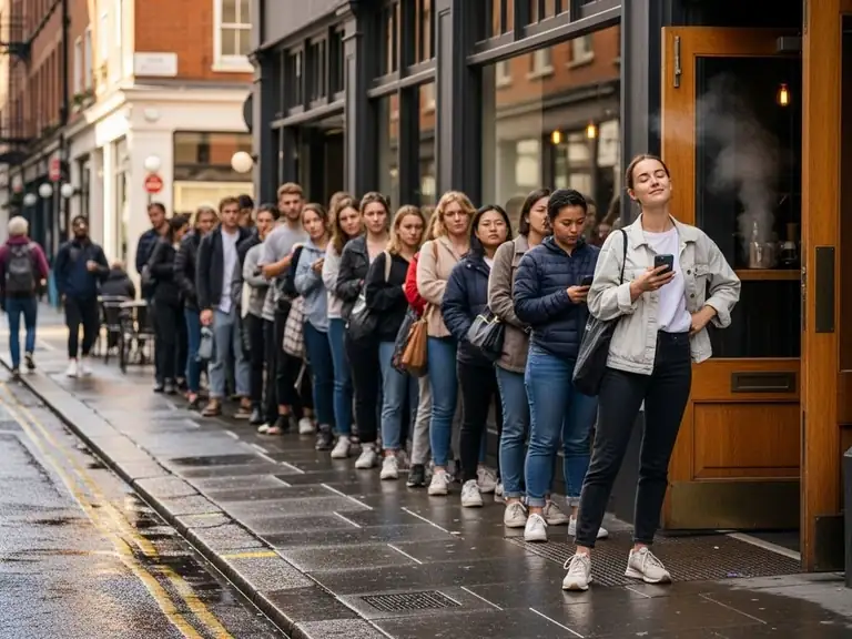 stand in line