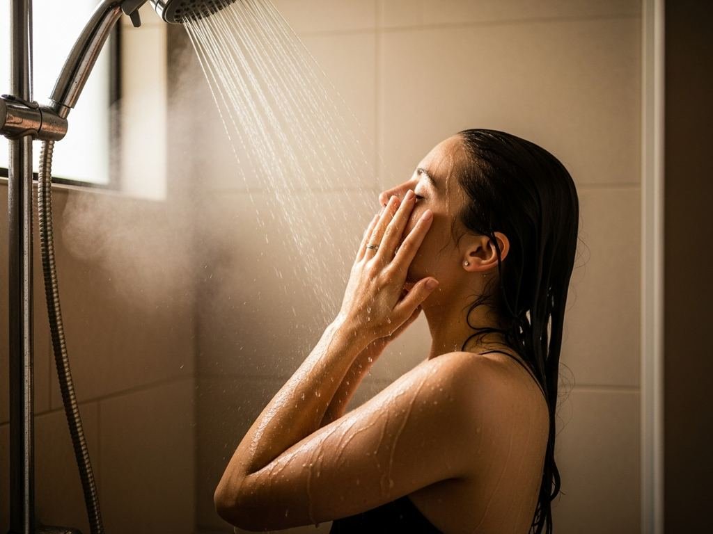di bawah shower